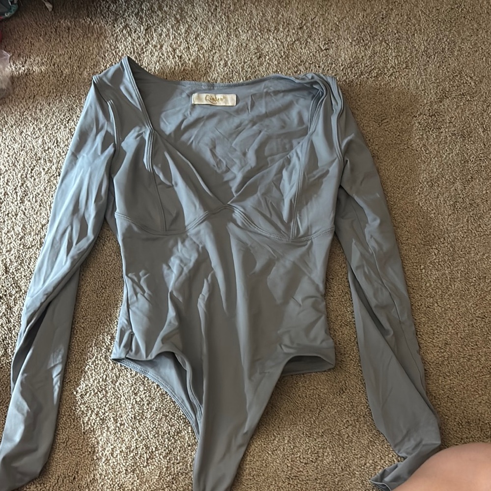 Gray Long Sleeve Bodysuit